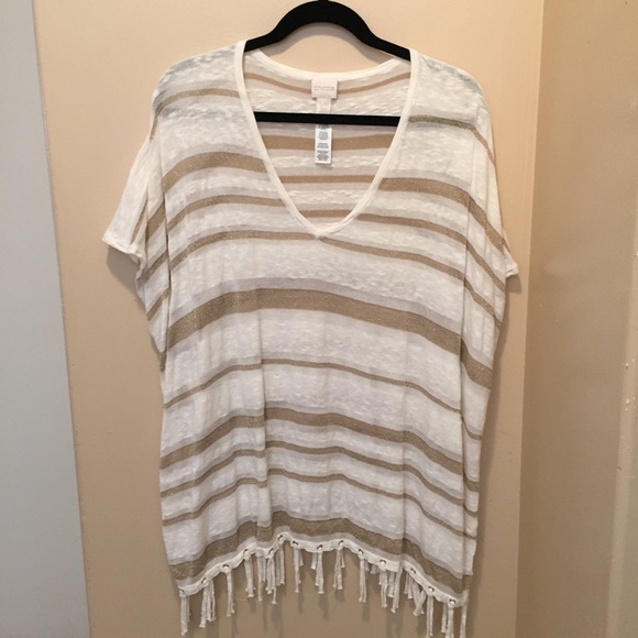 Chico's Tops - Chico’s white gold V neck top